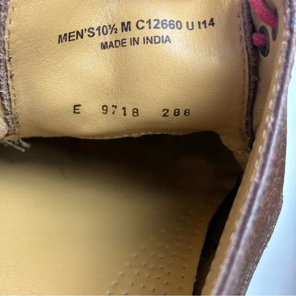 Cole Haan Williams Brown and Red Laces Derby Oxfords Distressed Leather 10.5 M